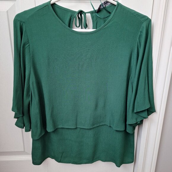 Zara Forest Green Blouse - Picture 1 of 7